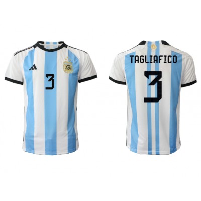 Argentina Nicolas Tagliafico #3 Hemmatröja VM 2022 Kortärmad
